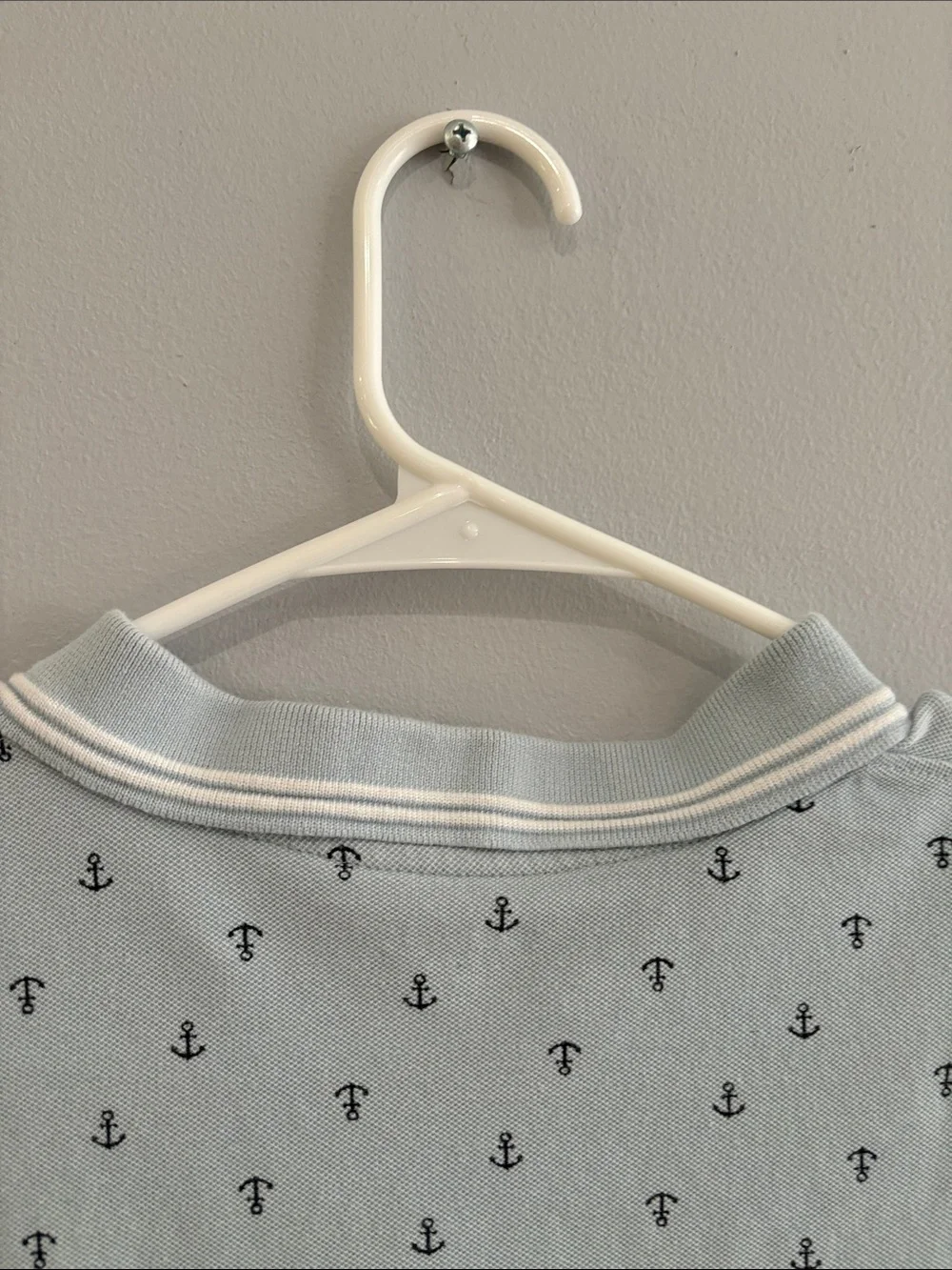 Old Navy Light Blue Polo with Navy Anchor Print